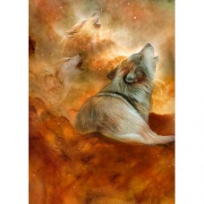 CAROL CAVALARIS GREETING CARD Howling Wolves